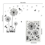 Popxstar Black Dandelion Wall Stickers Butterflies On The Wall Living Room Bedroom Glass Window Decoration Mural Art Home Decor Decals