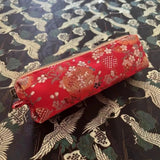 Creative Embroidery Pencil Bag Bird Flower Vintage Stamping Pencil Pouch Large Capacity Retro Style Pencil Case School
