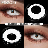 Popxstar  1 Pair Red Cosplay Witch Contact Lenses Halloween Black White Makeup Lens Crazy Party Role Playing Eye Contacts Lens