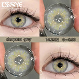 Popxstar  2Pcs Best Selling Contacts Colored Lenses Myopia Degree -0.00 to -8.00 Blue Green Grey Series Soft Lens EyeBeauty Pupil