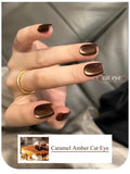 Autumn Winter Blue Black Red Glass Bead Crystal Cat Eye Gel Nail Polish New Whitening High Density Sparkling Nail