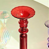 Popxstar Glass Candle Holder Taper Candlestick Electroplate Desktop Decorations Vessel Ornaments Wedding Decoration Table Centerpiece