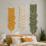 Handwoven Macrame Hat Rack Wall-Mounted with Tassel Baseball Cap Organizer Bohemian Style Handmade Cap Hanger Collection Display