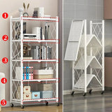 Popxstar Multifunctional Flower Stand Shelves Storage Shelf Portable Folding Large Iron Shelf Floor Foldable Storage Shelving Bookshelf