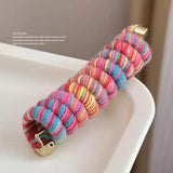 Popxstar New Korean Spiral Hair Ties High Elastic Telephone Cord Braid Hair Band Women Girls No Crease Ponytail Holder Hair Ropes