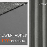 Popxstar Blackout Curtains 350cm Height Room Darkening Curtains for Bedroom 100% Black Out Textured Thermal Curtain Privacy Protection
