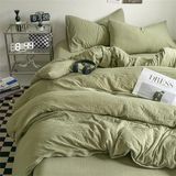 Popxstar Thick Pure Brushed Bed Sheets, Duvet Cover Set, Four Piece Bedding Set Bed Sheet, Fully Enclosed for Home Gift