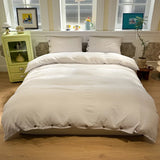 3/4pcs 100% Washed Cotton Bedding Set Single Double Duvet Cover Set with Button Closure Twin Queen King Bed Sheet Set Pillowcase