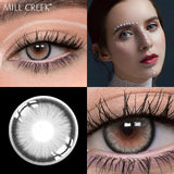 A Pair of Color Contact Lenses Diamond Series Blue Brown with Eye Contact Prescription Strap Diopter Corrected Lenses Naturally