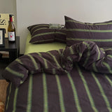4Pcs Bedding Set Minimalist Color-Blocking Striped Bed Linen Double Bedroom Bedspread Sheets With Pillowcase Bedding Duvet Set