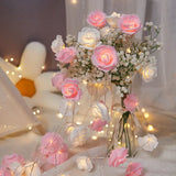 Popxstar 1.5M 10LED Rose String Lights Flower Garland Valentine Decorations Fairy Lights Battery Operated Wedding Birthday Party Supplies