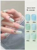 popxstar 12ML Gel Polish Kit- Mint Mambo Collection, Milky Blue & Frosted Ice, 2025 Viral Nail Art Supplies for Summer Vacations