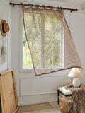 Japanese style linen foreign trade minimalist curtains, bedrooms, halls, kitchens, translucent half cut door curtains