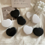 Popxstar 1PC Simple Black and White Girl Heart Contact Lens Box Beauty Contact Lens Cases Women Travel Sweet Contact Lens Container