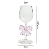 Popxstar  1pcs Elegant Borosilicate Glass Wine with Black Bow Romantic Valentine Champagne Cup Highball Creative Design