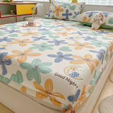 Popxstar 100% Cotton Bed Fitted Sheet with Elastic +2pc Pillowcases Kids Adult Twin Queen King Size Mattress Protector Bed Sheet Set