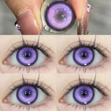 Popxstar  2pcs Cosplay Colored Contact Lenses Anime Green Contacts Lenses Halloween Colorful Pupil Blue Purple Red Pink Yellow Lens
