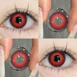 2PCS Red Contact Lenses with Prescription Beauty Pupils Natural Soft Eye Pink Lenses Makeup Cosplay Fast Shipping Yearly