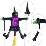 Popxstar 2024 New Halloween Witch Doll Courtyard Witch Crashing Into Tree Halloween Decoration Toys Funny Door Porch Tree Decors