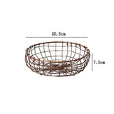 Retro ironwork metal storage basket vegetable fruit snack kitchen living room household