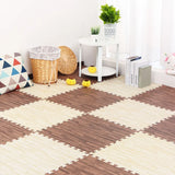Popxstar Wood Pattern Flooring Square Puzzle Living Room Rug Waterproof and Non-slip Stitching Mat Baby Sports Play Mat Decorative Carpet