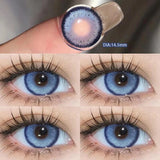 Popxstar  2Pcs Blue Eye Korean Lenses Fashion Anime Color Contact Lenses for Eyes With Diopters Prescription Beauty Pupil Makeup