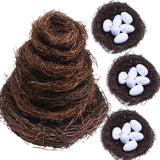 Popxstar 8-25cm Round Rattan Bird Nest Easter Decoration Bunny Eggs Artificial Vine Nest For Home Garden Decor Happy Easter Party Supply