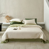 Popxstar High-end 65% Lyocell Fiber + 35% Cotton Bedding Set Queen Fresh Natural Plant Duvet Cover Set with Sheets Quilt Cover Pillowcase