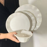 Popxstar Ele White Cerc Western Dinner Plate with  Knot Simple Design Oval ape Fi Plate Home Use Cake Serving Di