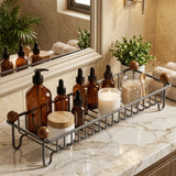 Carbon Steel Bathroom Storage Rack Waterproof Non-Slip Faucet Storage Shelf Anti-rust Large Capacity Washstand Drain Rack