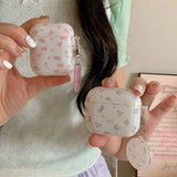 Popxstar  New Korea Cute Flower Pink Bow Pendant Fundas Case for AirPods 1 2 3 Coque Cover for AirPods Pro 2 Shockproof Protection Shell