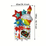 Popxstar 42IN Extra Large Gift Box Cake Aluminum Film Balloon
