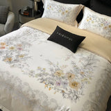 Popxstar  Premium 1000TC Egyptian Cotton Flowers Plant Prints Spring Summer Bedding Set Duvet Cover Flat/Fitted Bed Sheet Pillowcase 4Pcs