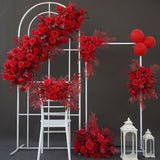 Popxstar Pure White Luxury Wedding Decoration Artificial Flower Backdrop Wedding Arch Flower Row Floral Arrangement Photo Props Stage Dec