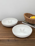 Popxstar 2Pcs/1Pc Ceramic Rabbit Ear Plate Cute Rabbit Ear Plate High-End Dinner Plate Fruit Plate Exquisite Girls Biscuit Plate Home Dessert Plate Suitable for Home Meal Party Dinner Plate Fruit Plate Gift