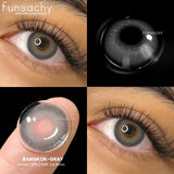 Popxstar  1pair New Blue Lenses Colored Green Contact Lenses for Eyes Brown Eyes Soft Contacts Lens Yearly Gray Lens Green Pupils