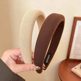 Popxstar  1/2/3/5pcs Wild Solid Color Sponge Headband for Women Fashion Girl Wash Face Wide Edge Simple Hair Band