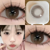 2PCS Brown Natural Colored Eyes Lenses Beauty Pupils Korean Lenses with Myopia Graduation Yearly Cosmetics Fast Shipping