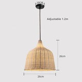 Popxstar Southeast Asia BRattan  Pendant Lamp Hand-woven Weaving Chinese Lantern Bamboo Chandelier Garden Restaurant E27 Art Hanging Ligh