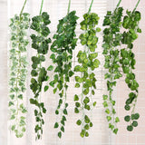 Popxstar 90CM Artificial Green Plant Hanging Ivy Leaf Seaweed Radish Artificial Flower Grapevine Home Garden Wall Fence Party Decoration