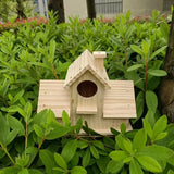 Popxstar  Wooden Bird Nest Outdoor Parrot House Weatherproof Bird Feeder Countryside Designed Garden Ornament Breeding Box Quail Cage Toy
