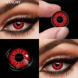 Popxstar   1 Pair Colored Cosplay Contact Lenses for Eyes White Red Black Cosplay Lens Anime Role Playing Eye Makeup Contact Lens