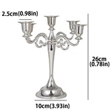 Popxstar  3Arm 5arm Metal Candelabra Candlestick Silver Golden Black European Elegant CandleHold for Centro De Mesa Decorativo De Comedor
