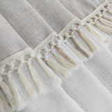 Popxstar 1PC Modern Linen Light Coffee Short Curtain for Kitchen Small Window Drape With Tassels Cabinet Hotel Cafe Home Decoration