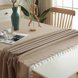 Popxstar Cotton Fabric Tablecloth Tassels Stitching Washable Table Cloth for Wedding Party Dining Banquet Decoratio Christmas Table Cover