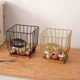 Cup shaped storage basket metal ironwork wood storage rack shelf kitchen living room home hotel restaurant cafe