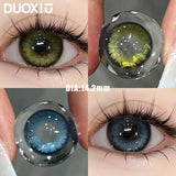 Popxstar  1Pair New Color Contact Lens Pupils Nature High Quality Myopic Green Lens Blue  Eyes - 0.00 to- 8.00 Diopter Lenses