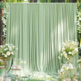 Popxstar 2PCS Sage green Backdrop Curtain for Party Wedding Wrinkle Free Photo Curtains Backdrop Drapes Fabric Decoration for Baby Shower