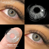 Popxstar  1 pair Gray Colorcon Contact Lenses for Eyes Beautiful Lenses Cosmetics Pupil Blue Lens Big Eyes Contacts Lens Yearly