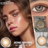 Popxstar 1 Pair Natural Colored Contact Lenses for Eyes Gray Eye Lens Fashion Blue Lenses Cosmetic Brown Eyes Contacts Yearly